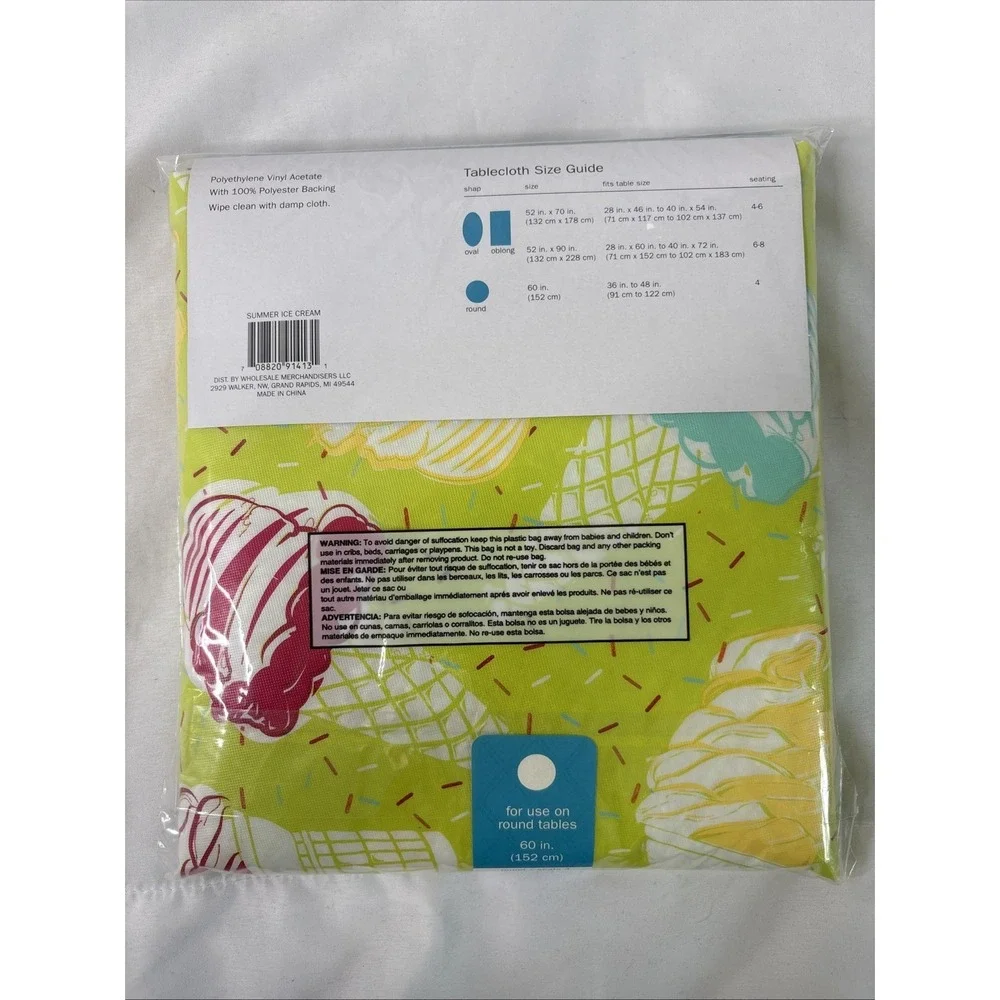 Vinyl‎ Tablecloth PVC Free 60